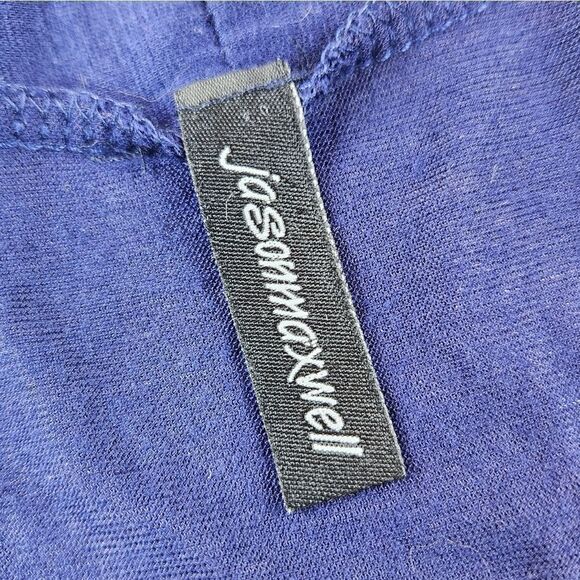 💜Jason Maxwell Blue w/Silver Studded Cuff Cascading Front Cardigan Small - Picture 12 of 13